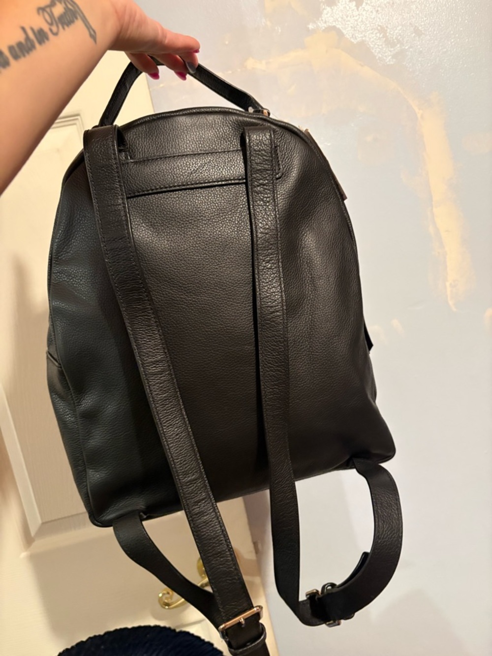 Kate Spade Black Pebbled Leather Backpack NWT - Picture 3 of 5